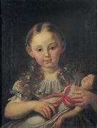 unknow artist Girl with a doll, France oil painting artist